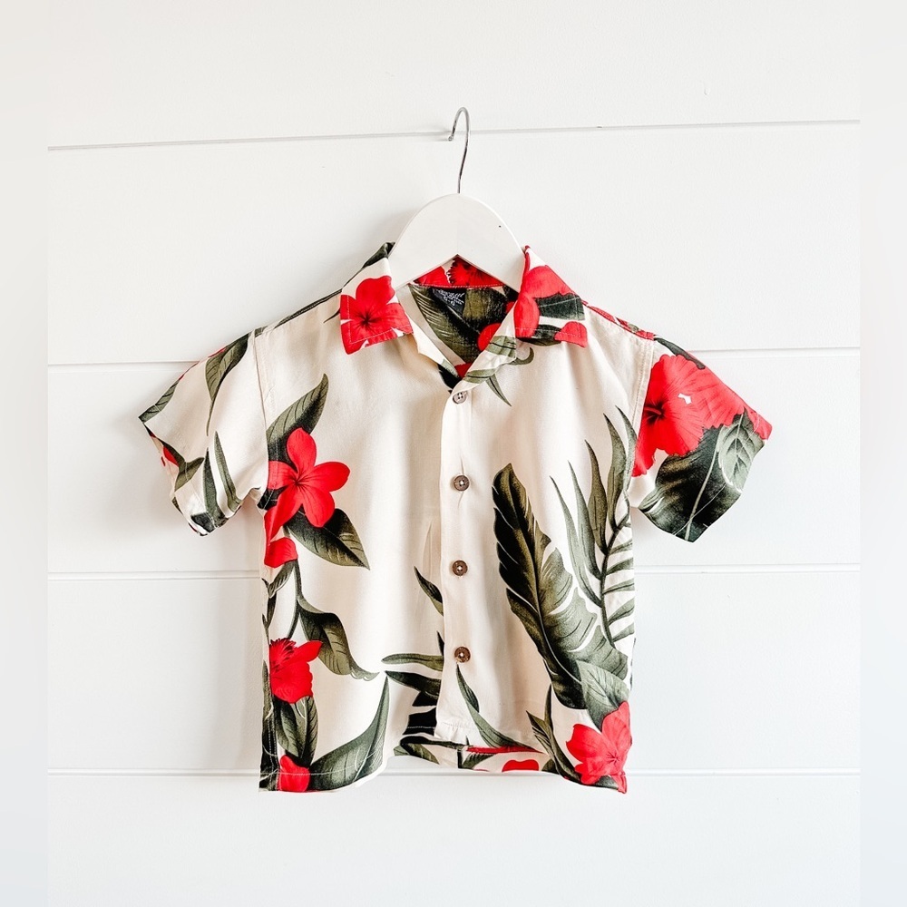 Kids Hawaiian Button Down Shirt - Size 5-6T